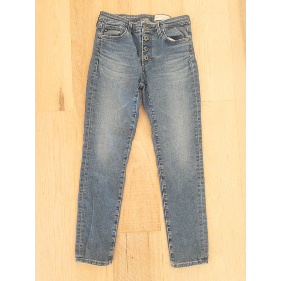 AG for Anthropologie Stevie Ankle Button Up Straight Leg Jeans Size 26 R - Picture 1 of 8